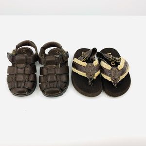 IZOD Baby Circo Sandals SET OF TWO Size 4 Brown Non Slip Comfort Walking Support